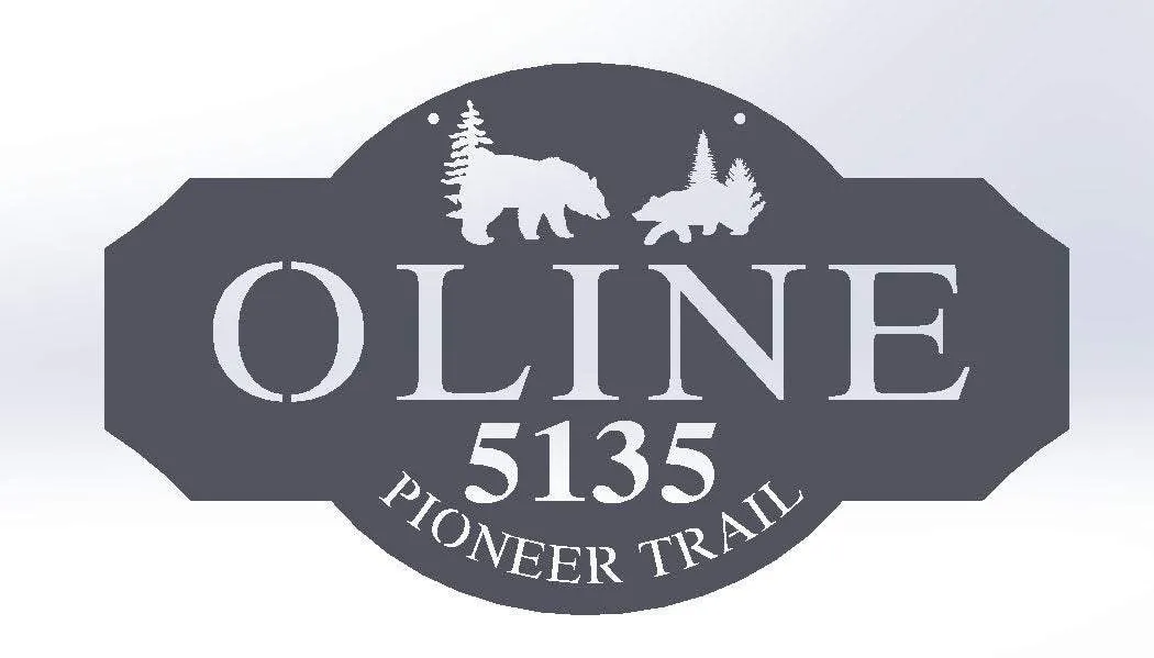 il_fullxfull.2556558056_izt2_1024x1024_2x_45a7c918-f33b-40d2-ac38-b8cd27aae2b2.webp Nature, Bear, Cabin, Lodge, Metal Sign, Personalized, Wedding Gift, Housewarming Gift, Address, Weatherproof, Cut Metal Sign