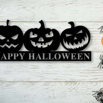 Halloween Decor, Halloween Sign, Pumpkin Sign, Personalized Halloween Sign, Halloween Metal Sign, Happy Halloween Sign, Jack O Lantern Sign