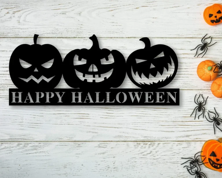 Halloween Decor, Halloween Sign, Pumpkin Sign, Personalized Halloween Sign, Halloween Metal Sign, Happy Halloween Sign, Jack O Lantern Sign