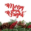 Merry And Bright Sign Metal Wall Art - Christmas Sign - Holiday Decor - Merry And Bright Christmas Decor - Holiday Sign - Rustic Word Art