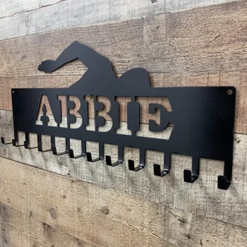 Swimmer Medal Hanger Cut Metal Sign, Wall Decor Metal Sign, Home Decor Metal Art