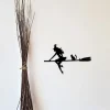 Halloween Witch And Cat Corner Sign - Metal Wall Door Corner - Halloween Decor - Front Door Hanger - Witch Decor - Happy Halloween Display