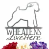 Wheatens Live Here Metal Sign - Silver, Wheaten Terrier, Wheaten, Metal Wall Art, Outdoor Sign