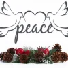 Christmas Peace Doves Metal Sign - Silver, Christmas Decorations, Christmas Gifts, Xmas Decorations, Christmas