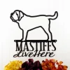 English Mastiffs Live Here Metal Sign - Black, English Mastiff, Mastiff, Door Sign, Metal Wall Art, Dog Sign