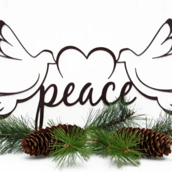 Christmas Peace Doves Metal Sign - Copper, Christmas Decor, Christmas Gift, Xmas Decor, Christmas Decor