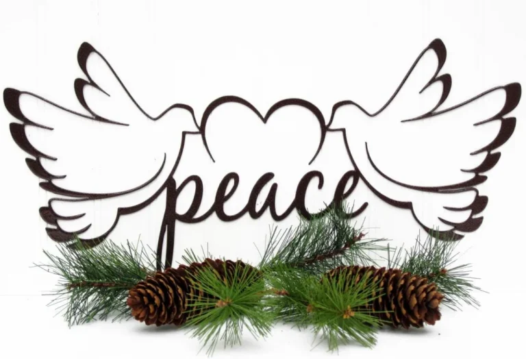 Christmas Peace Doves Metal Sign - Copper, Christmas Decor, Christmas Gift, Xmas Decor, Christmas Decor