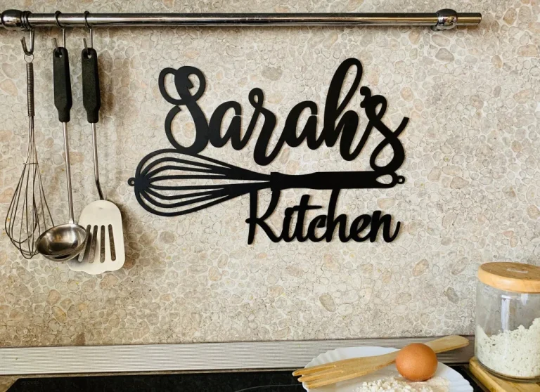 Custom Kitchen Name Sign Personalized Metal Indoor Sign For Kitchen Wall Art Decor Farmhouse Cooking Lover Mom's Gift For Grandma Chef Name
