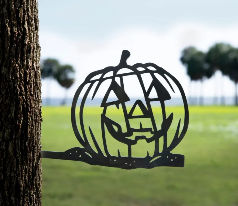 Halloween Jack-o-lantern Metal Silhouette, Happy Pumpkin Jack O Lantern Sign Cutout, Outdoor Home & Garden Fall Decor, Halloween Decorations