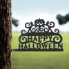 Happy Halloween Metal Silhouette - Jack O Lantern Pumpkin Sign Cutout - Fall Diy Outdoor Home & Garden Halloween Party Decor - Spooky Season