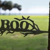 Metal Halloween Boo Silhouette - Usa Steel Sign Cutout - Rustic Outdoor Home & Garden Decor - Spooky Season