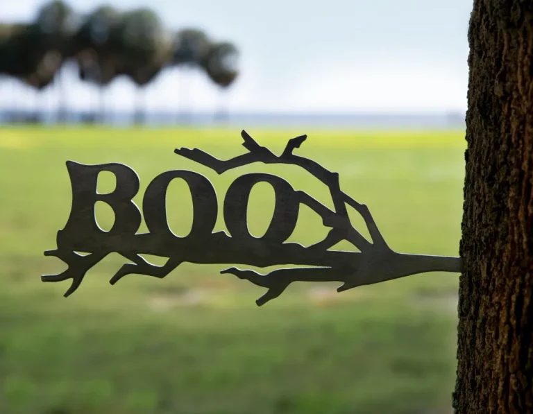 Metal Halloween Boo Silhouette - Usa Steel Sign Cutout - Rustic Outdoor Home & Garden Decor - Spooky Season