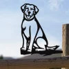 Metal Labrador Silhouette Puppy - Usa Steel Dog Sign Cutout - Rustic Outdoor Home & Garden Decor - Housewarming Gift For Dog Lovers