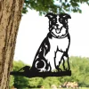 Metal Collie Silhouette Puppy - Usa Steel Dog Sign Cutout - Rustic Outdoor Home & Garden Decor - Housewarming Gift For Dog Lovers