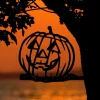 Halloween Jack-o-lantern Metal Silhouette, Happy Pumpkin Jack O Lantern Sign Cutout, Outdoor Home & Garden Fall Decor, Halloween Decorations