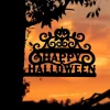 Happy Halloween Metal Silhouette - Jack O Lantern Pumpkin Sign Cutout - Fall Diy Outdoor Home & Garden Halloween Party Decor - Spooky Season