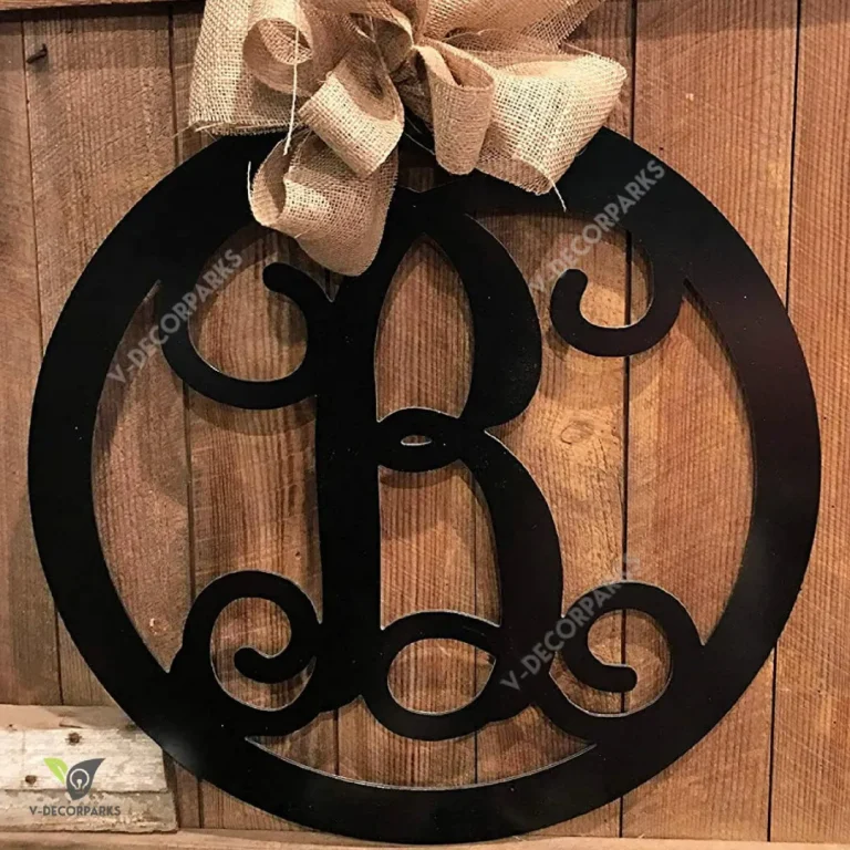 Monogram Family Door Hanger Decor - Single Letter Personalized Metal Acm Decor - Vine Script Font - Custom Letter Sign - Door Wreaths