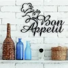 Bon Appetit Metal Sign, Kitchen Wall Decor, Mothers Day Gift, Dining Room Wall Art, Farmhouse Decor, Rustic Metal Word, Housewarming Gift