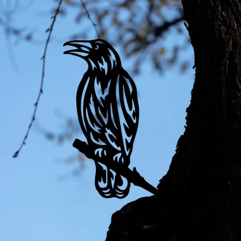 Metal Crow Silhouette - Birds Of A Feather - Rustic Outdoor Home & Garden Decor - Housewarming Gift - Made In Usa