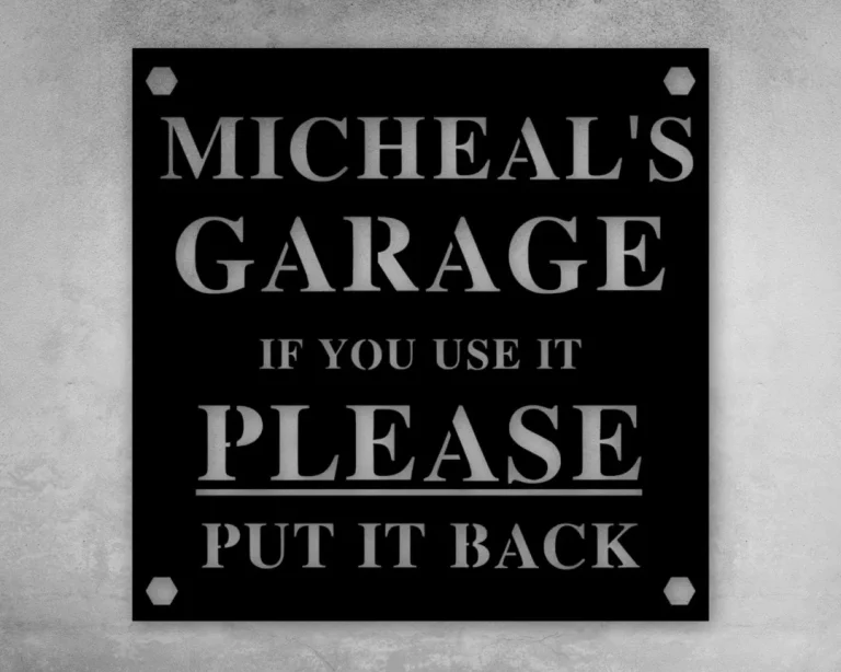 Personalized Sign, Garage Decor, Office, Tool Shed, Gift For Dad, Gift For Him, Gift For Her, Custom Metal Garage Sign, Sign