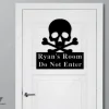 Skull Room Sign, Custom Metal Sign, Door Plaque, Name Plaque, Do Not Enter Sign, Beware Sign, Trespassing Sign, Name Sign, Door Decor