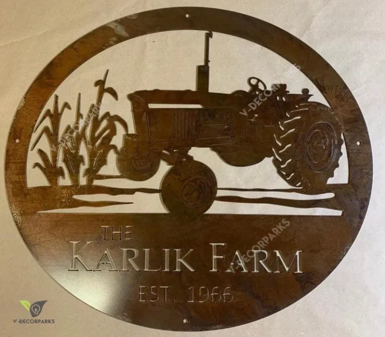 Metal Farm Sign , Corn Stalks, Tractor Sign Customized, Metal Wall Art, Metal House Sign