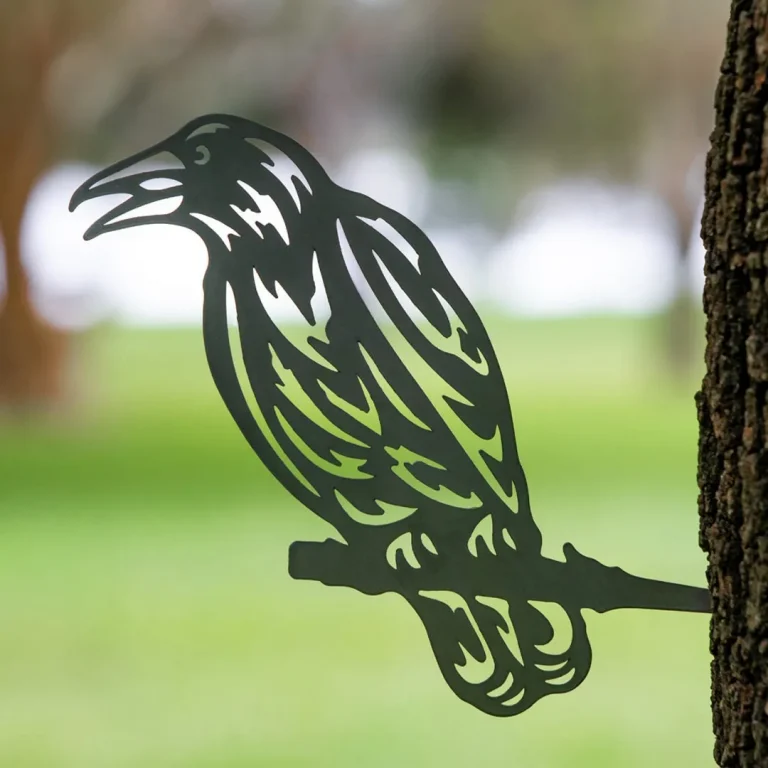 Metal Crow Silhouette - Birds Of A Feather - Rustic Outdoor Home & Garden Decor - Housewarming Gift - Made In Usa