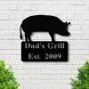 Personalized Metal Bbq Sign, Outdoor Sign, Indoor, Bbq Grill Sign, Outdoor Kitchen Metal Signs, Personalized Grill Sign, Personalized Pig