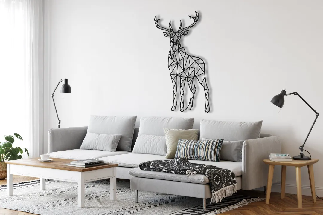 il_fullxfull.2706301910_9uw6.webp Geometric Deer Metal Art Deer Decor Animal Art Wall Hanging Home Decor