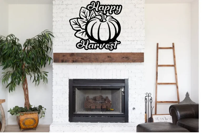 Happy Harvest Metal Sign Cutout, Cut Metal Sign, Wall Metal Art