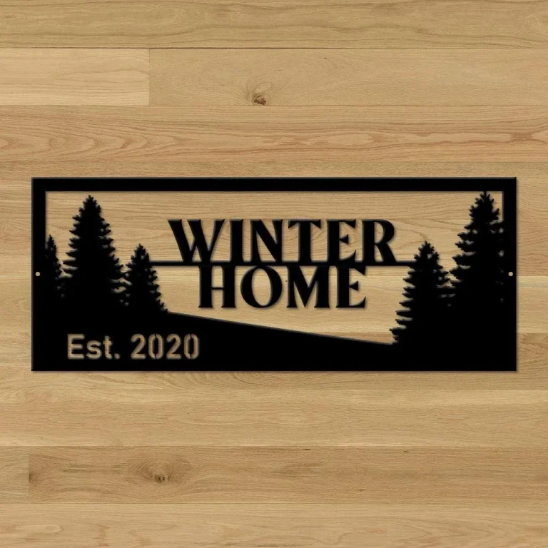 Winter Tree Sign, Tree Sign, Metal Tree Sign, Home Sign, Established Year, Winter Decoration, Tree Wall Art, Signs