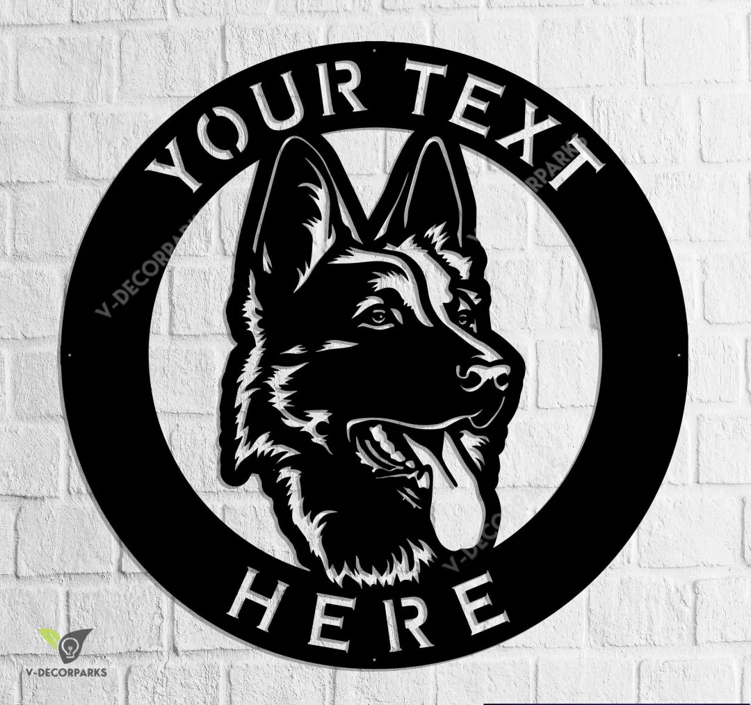 il_fullxfull.2733095886_tdhy_9d6b33da-3e7e-4f73-89a9-6824f05bdf31.webp German Shepherd Sign, Dog House, Family Dog, Entrance Sign, Wall Decor, Plasma Cut Steel, Custom Sign, Welcome Sign, Personalized, Dog Breed
