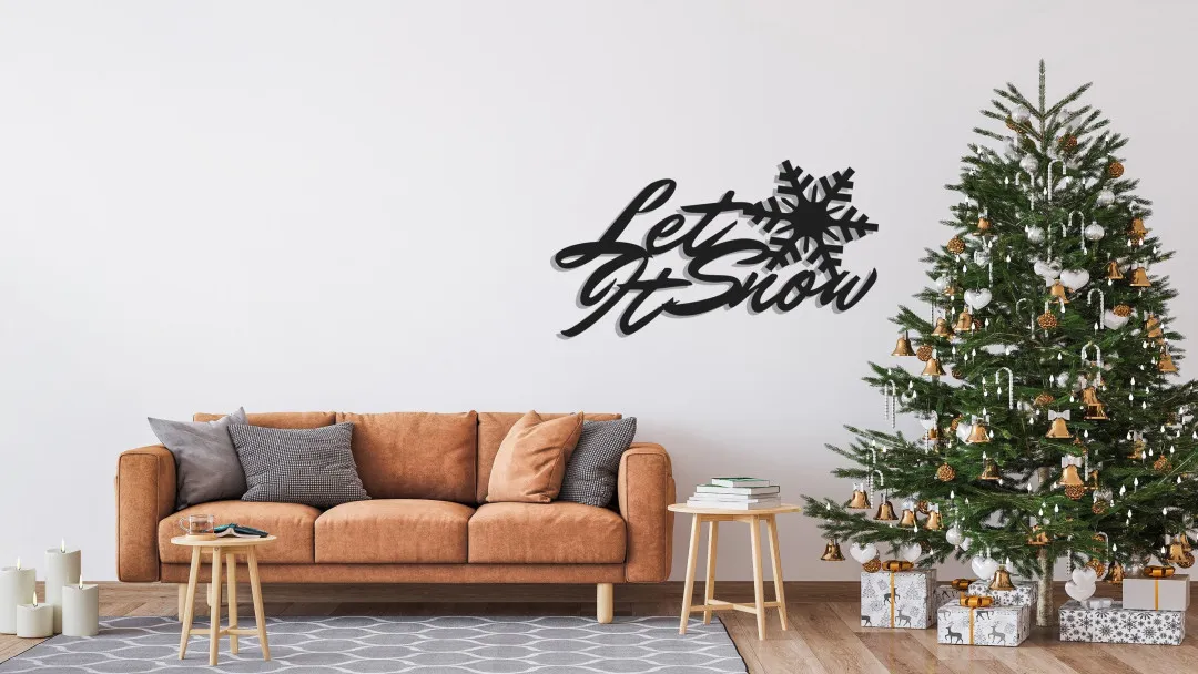 il_fullxfull.2734800276_j49u.webp Christmas Metal Wall Decor, Metal Wall Art, Living Room Decor, Christmas Gift, Housewarming Gift, Christmas Decor, Let It Snow