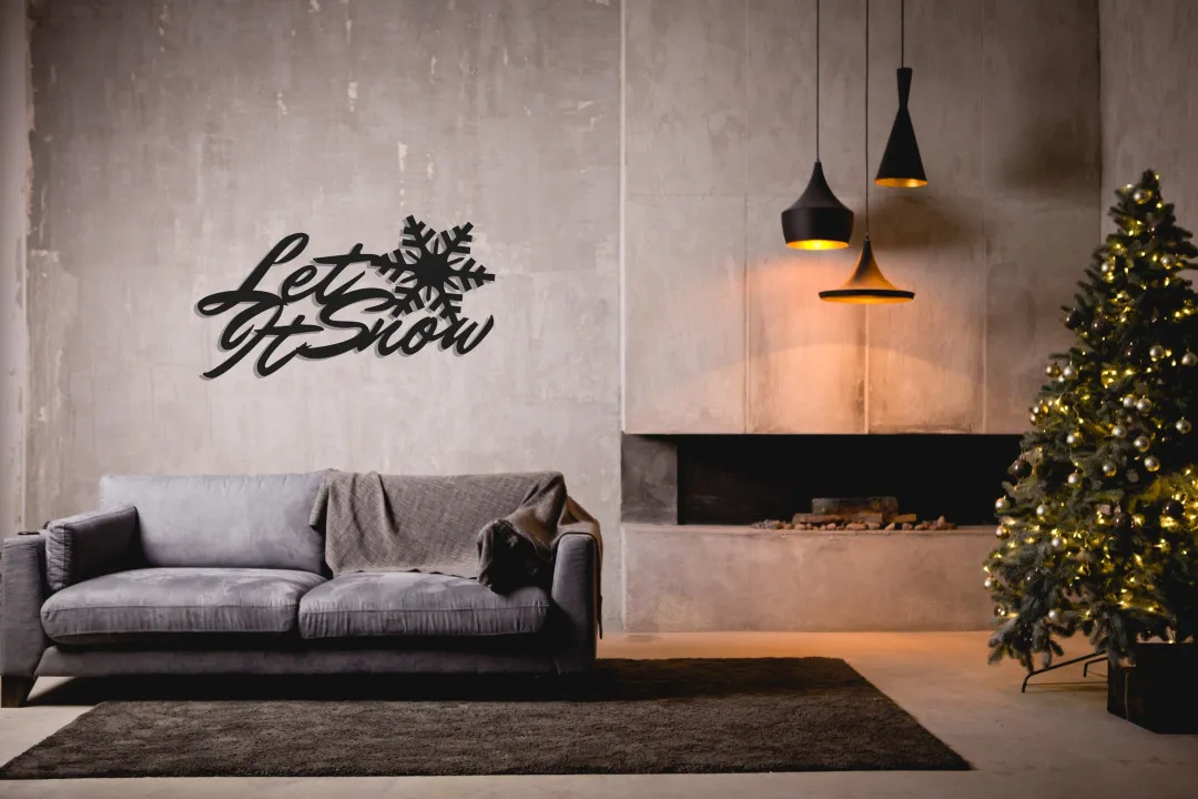 il_fullxfull.2734800960_3vig.webp Christmas Metal Wall Decor, Metal Wall Art, Living Room Decor, Christmas Gift, Housewarming Gift, Christmas Decor, Let It Snow