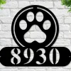 Paw Print Address Sign, Paw Metal Sign, Metal Animal Paw Print Sign, Cat Paw Sign, Dog Paw Print Sign, Address Signs