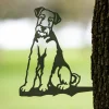 Metal Terrier Silhouette Puppy - Usa Steel Dog Sign Cutout - Rustic Outdoor Home & Garden Decor - Housewarming Gift For Dog Lovers