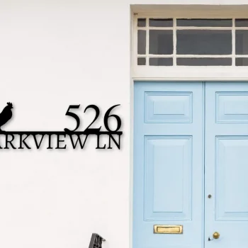 Metal Rooster House Numbers, Address Plaque, Grandparents Gift, Custom Metal Address Sign, Custom Street Address Sign