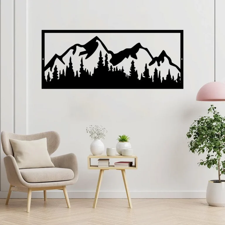Mountains, Metal Wall Art, Metal Wall Decoration, Housewarming Gift, Home Decor, Mountains Metal Art