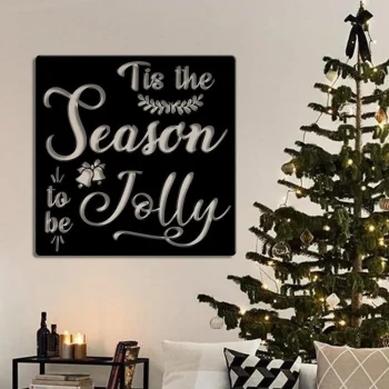 Tis The Season To Be Jolly Christmas Metal Sign - Christmas Sign - Custom Sign - Gift Sign - Home Decor - Holiday Decoration