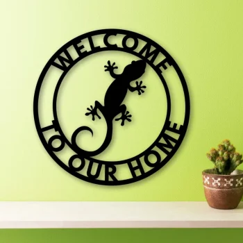 Personalized Gecko Sign, Grandma Gift, Last Name Sign, Name Plaque, House Numbers, Dad Gift, Welcome Sign, Family Name, Custom Family Gift