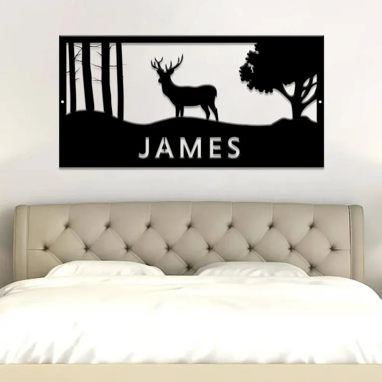 Personalized Deer Sign, Last Name Deer Sign, Front Porch Sign, Custom Deer Sign, Deer Decor, Deer Sign