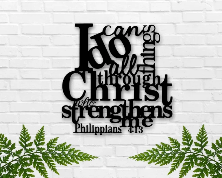 I Can Do All Things Through Christ, Wall Decor, Scripture Wall Art, Custom Bible, Religious Wall Art, Philippians 4:13, Bible Verse Sign