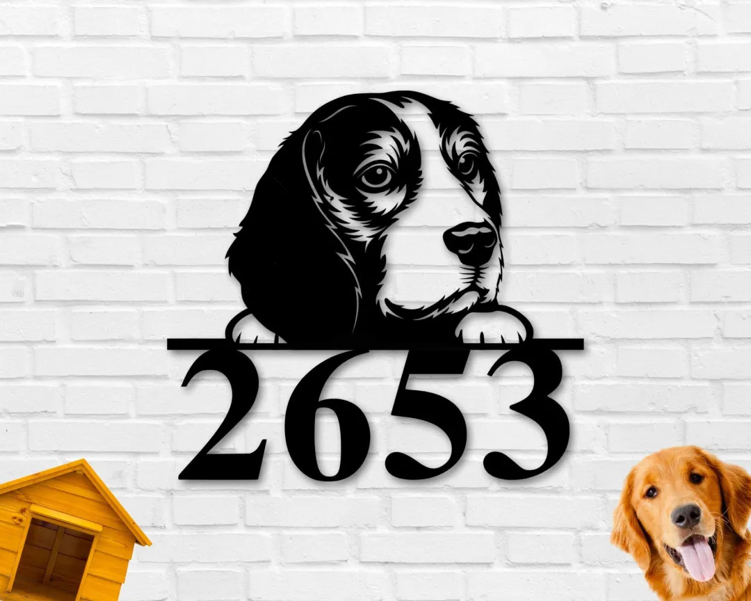 il_fullxfull.2805660920_9z0s_1024x1024_2x_1f475993-040e-43b0-adb8-318bedc779b4.webp Custom Address Sign, Dog Address Sign, Metal Sign, Address Numbers, Dog Lover Sign, Gift For Pet Owner