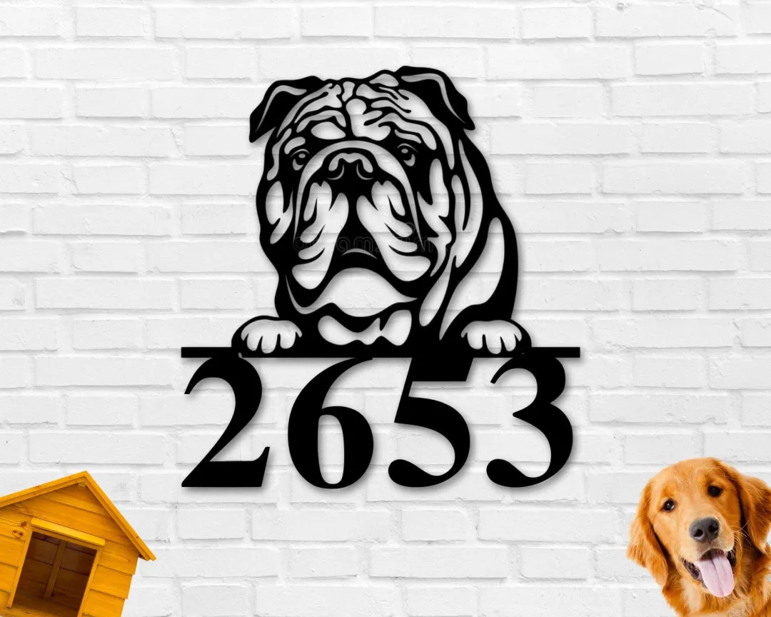 il_fullxfull.2805934828_pgjt_1024x1024_2x_12a4cf34-4154-4674-a3a6-54636253e848.webp Custom Address Sign, Dog Address Sign, Metal Sign, Address Numbers, Dog Lover Sign, Gift For Pet Owner