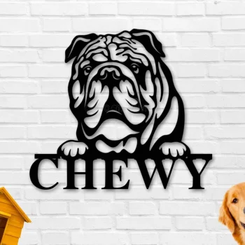 Bulldog Dog Sign, Bulldog Metal Sign, Bulldog Name Sign, Pet Name Sign, Dog Lover Sign, Gift For Pet Owner