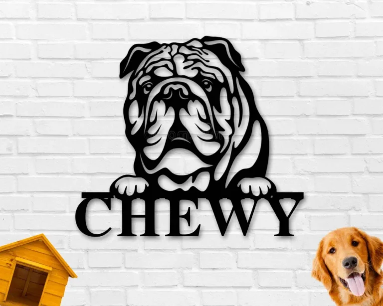 Bulldog Dog Sign, Bulldog Metal Sign, Bulldog Name Sign, Pet Name Sign, Dog Lover Sign, Gift For Pet Owner