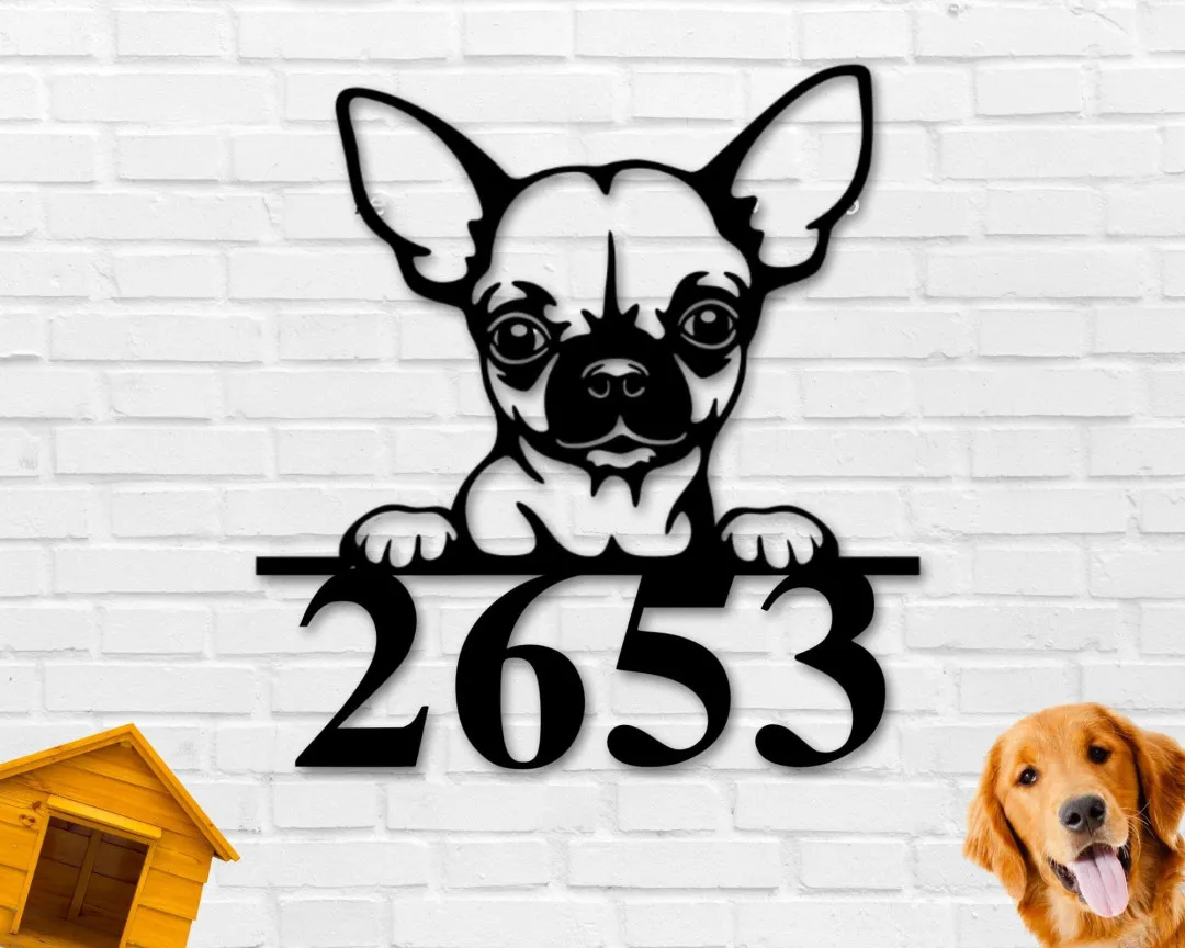 il_fullxfull.2805944776_jx2a_1024x1024_2x_1926a925-968c-4a72-8ffd-8c471c5eca13.webp Custom Address Sign, Dog Address Sign, Metal Sign, Address Numbers, Dog Lover Sign, Gift For Pet Owner
