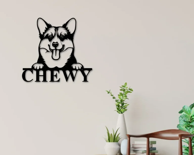 Corgi Dog Sign, Corgi Metal Sign, Corgi Name Sign, Pet Name Sign, Dog Lover Sign, Gift For Pet Owner