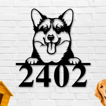 Custom Address Sign, Dog Address Sign, Metal Sign, Address Numbers, Dog Lover Sign, Gift For Pet Owner