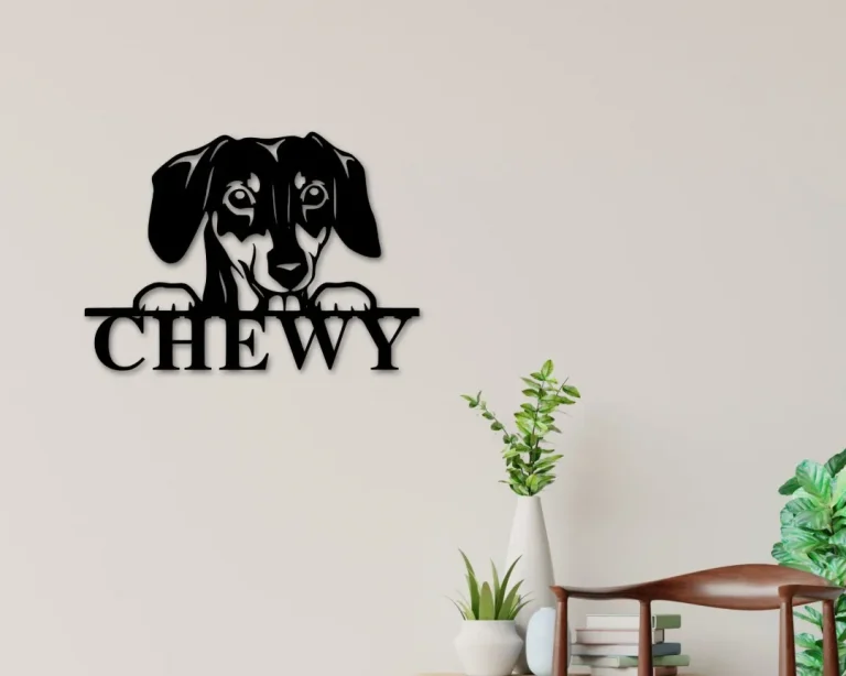 Dachshund Dog Sign, Dachshund Metal Sign, Dachshund Name Sign, Pet Name Sign, Dog Lover Sign, Gift For Pet Owner